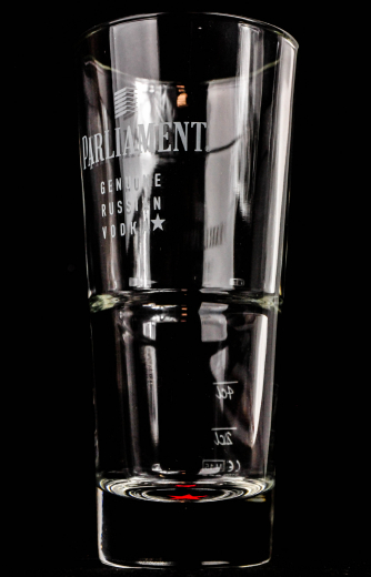 Parliament Vodka Glas / Gläser, Longdrinkglas, roter Stern, 15,7 x 7,0cm