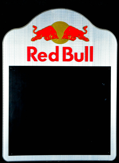 Red Bull 3D Kreidetafel, Tafel, Werbetafel, Edelstahl