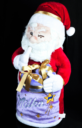 Milka Schokolade, XXL Weihnachtsmann, Ultragroß, Maskottchen Kinder Plüsch 2015