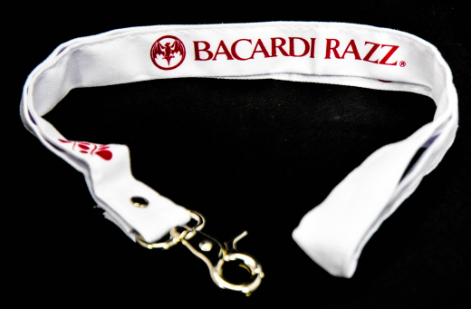 Bacardi Rum, Razz, Schlüsselband, Fledermaus, weiß, 50cm