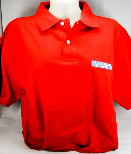 Ramazzotti Likör Polo Shirt Mann, rot, Gr.M, roter Kragen, Knöpfe weiß