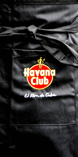 Havana Club, Kellnerschürze, Bistroschürze, rundes Logo, schwarz