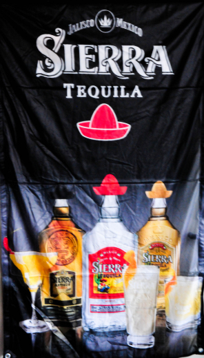Sierra Tequila, Werbe Banner, Stoff Banner, schwarz Jalisco Mexico