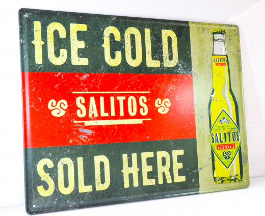 Salitos Bier, Werbeschild, Blechschild ICE COLD-SOLD HERE