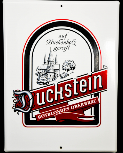 Duckstein Bier, Werbeschild, Emaile-Schild, Reklameschild sehr hochwertiges