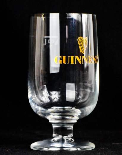 Guinness Beer Glas / Gläser, Bierglas Goblet Glas, mit goldener Schrift