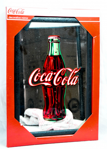 Coca Cola, Werbespiegel in Kunststoffrahmen schwarz Bottle