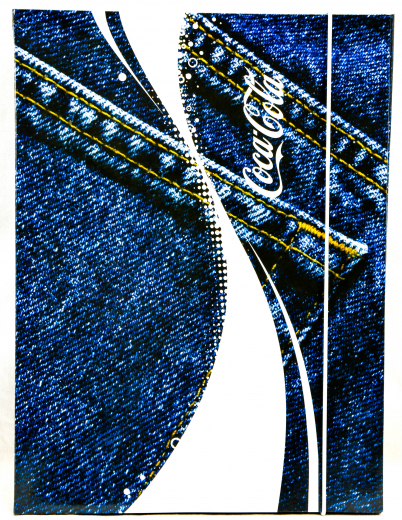 Coca Cola, A4 Format Sammelmappe mit Gummizug, Schulmappe Jeans