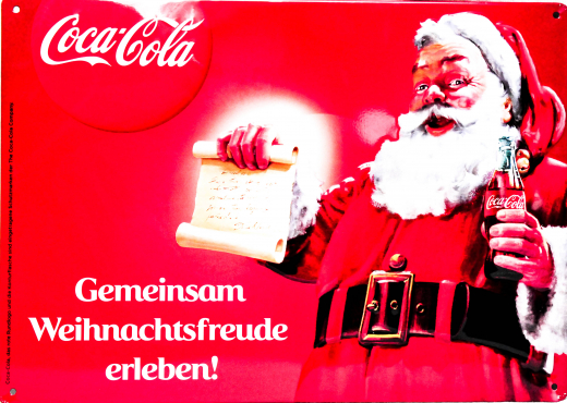 Coca Cola, 3D Blechschild, Werbeschild Gemeinsam Weihnachtsfreude erleben