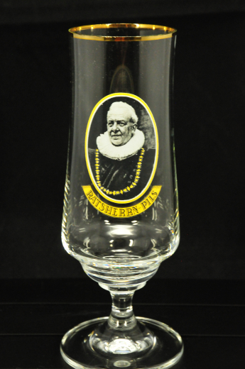 Ratsherrn Pils Glas / Gläser, Bierglas / Biergläser mit Goldrand 80er Jahre 0,2l
