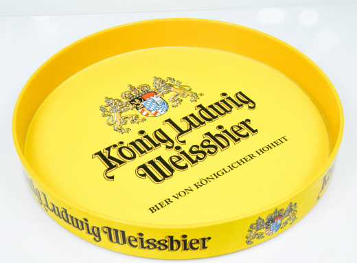 König Ludwig Weissbier, Serviertablett, Kellnertablett, Rundtablett