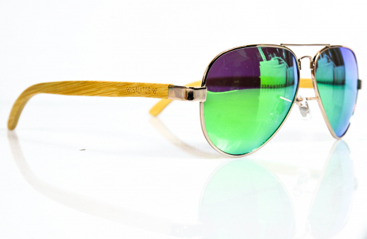 Salitos Bier, Sonnenbrille Sunglasses Green Edition Echt Bambus Etui UV 400 OVP