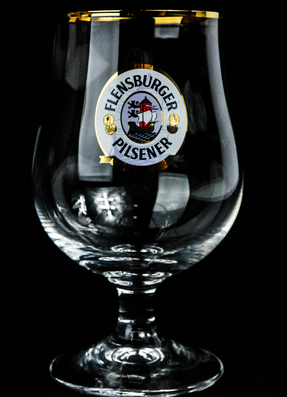 Bierglas,Schwenker Kugelglas "Lüttich" Goldrand 0,3l Gläser Flensburger Glas