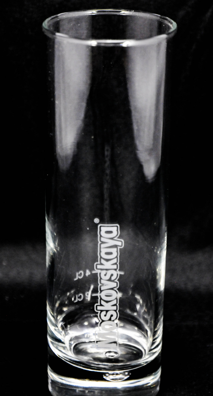 Moskovskaya Wodka Longdrinkglas 2cl/4cl grüne Logoschrift 