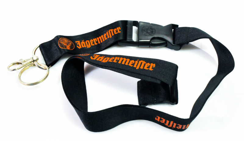 Jägermeister Logo Lanyard Schlüsselband Keyholder schwarz orange 