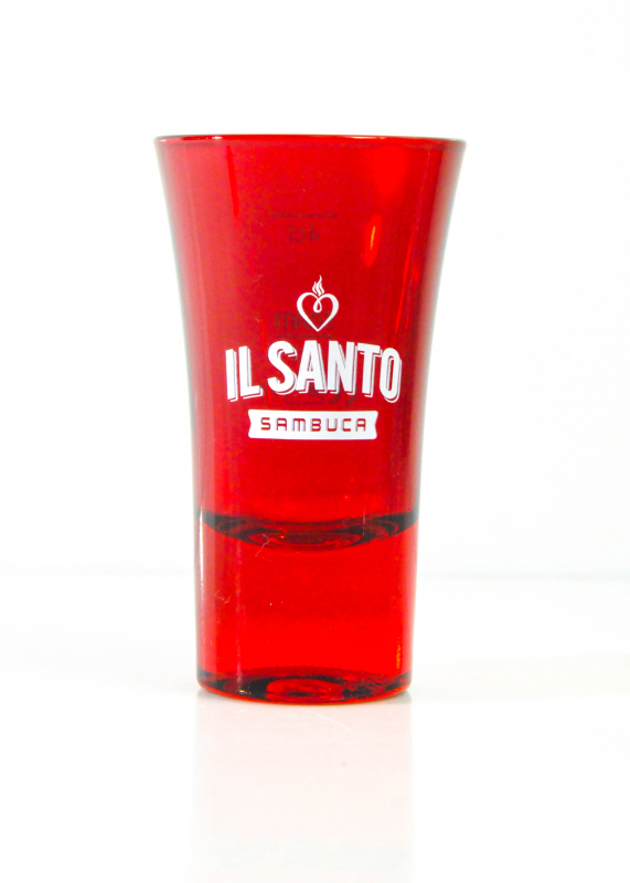 2 x Il Santo Sambuca Shotglas Gläser Stamper rote Ausführung Sambuca Glas 