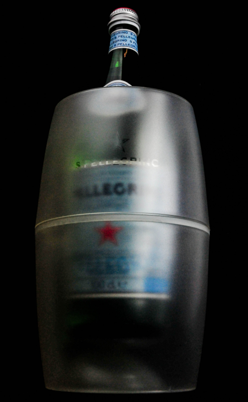 für 0,7l und 1,0l Acryl Flaschenkühler Doppelwandig San Pellegrino Wasser 