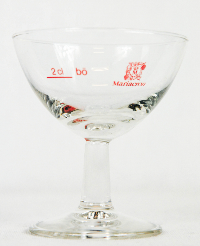 Gläser Weinbrandschale mit weißes Wappen 2cl Mariacron Weinbrand Glas 