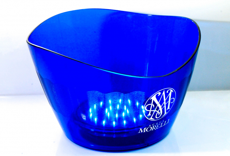 Flaschenkühler Acryl blaue Ausführung Acqua Morelli Eiswürfelbehälter
