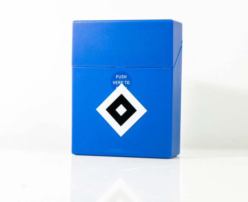Etui HSV Hamburg Hamburger SV Sprungdeckel black Zigarettenbox Small 