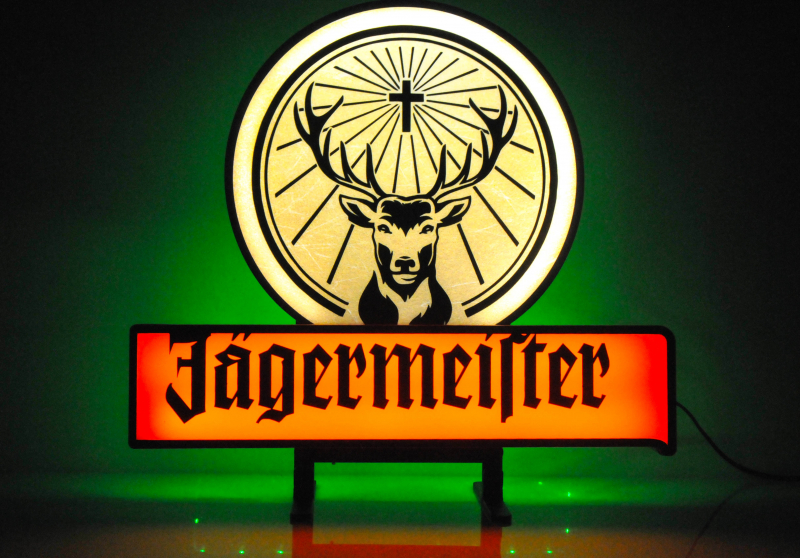 Jägermeister LED Leuchtreklame Werbung Schild 30x20cm Deko Bar Partykeller NEU 