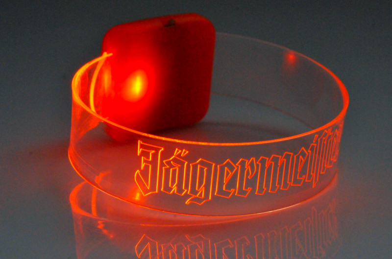 Jägermeister Kräuterlikör LED Leucht Armband Orange Transparent Party NEU OVP