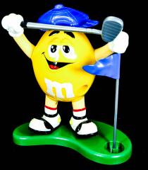 M&M Spender / Dispenser, Spardose Golfer blau, 27,5cm, Bonbonspender