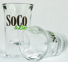 Southern Comfort Glas / Gläser, SOCO & Lime, Shotglas, Stamper, 7,4 x 4,3 cm