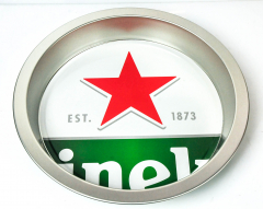 Heineken Bier Brauerei, Metall Aluminium-Tablett, Kellnertablett, Serviertablett