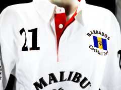 Malibu Rum, Polo Shirt Weiss Men Gr.M, alles sehr edel gestickt, 100% Cotton