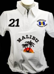 Malibu Rum, Polo Shirt Weiss Men Gr.M, gestickte Logos, 100% Cotton
