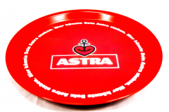 Astra Bier, Serviertablett, Rundtablett, gummiert, rot, 36cm