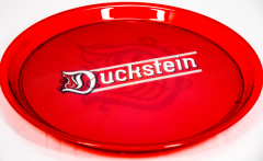 Duckstein Bier, Serviertablett, Rundtablett, Rot / transparent gummiert, 37 cm