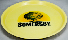 Somersby Cider, Serviertablett, Rundtablett, beige gummiert, 37 cm