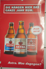 Astra Bier Wand Kalender Die hängen.. 2014 St Pauli KIEZ Hamburg