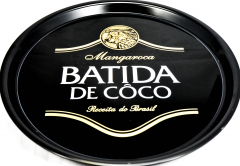 Batida de Coco, serving tray, waiters tray, round tray, black, 37cm