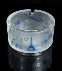 Gauloises, Wind-Glas-Aschenbecher, weiß satiniert, Sehenswürdigkeiten Paris