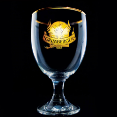 Grimbergen Bier, Bierglas Glas / Gläser Ritzenhoff, 0,25l Phoenix Goldrand