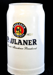 Paulaner Weissbier, Bier, Bierkrug, Steinzeug-Bierkrug, Tonkrug, 1,0l