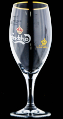 Carlsberg Bier, Pokal-Glas, Bierglas mit Goldrand 0,4l Krone hinten