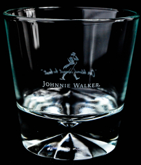 Johnnie Walker, Whisky Glas, Tumbler, Sternprägung im Fuß