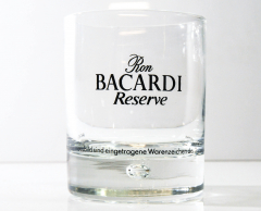 Bacardi Rum, Glas / Gläser, Tumbler Glas Ron Bacardi Reserve