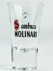 Molinari Extra, Sambuca Shotglas große Ausführung, 2cl/4cl, frühere Ausführung