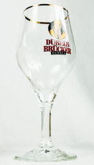 Dübelsbrücker Dunkel, Bier, Bierglas, Pokalglas Opal mit Goldrand, 0,3l