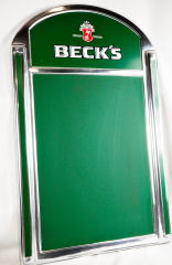 Becks Beer Chrome Chalkboard Writing Board Standee Green & White