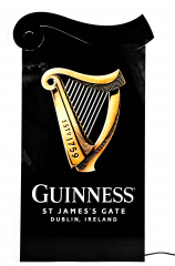 Guinness Bier, LED Leuchtreklame, Leuchtwerbung Klavierlack St. James´s Gate