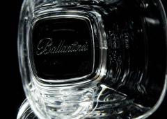 Ballantines Glas / Gläser, Whiskyglas, Tumbler, eckige schwere Ausführung Ballantines