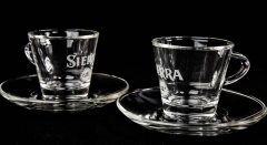 Sierra Tequila, 2 x Espresso Kaffee Tassen Set aus Echtglas Cafe Likör