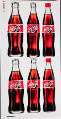 Coca Cola, Original Vertikal Poster 6 x Coca Cola Flaschen Teamwork LUX