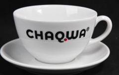 Chaqwa Kaffee, Milchkaffee, Cappuccino Tasse mit Untertasse, Tafelstern Porzellan